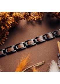 Holzkern bracelet for men and women Rhapsody (Walnut/Black) made of natural wood, size adjustable