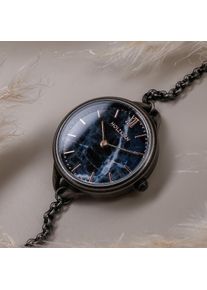 Holzkern; Wood Watch Round (Marble/Grey), Women, Natural wood