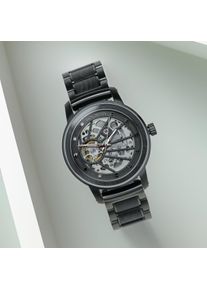 Automatic Men's Watch, Black Stainless Steel & Colored Maple Wood Bracelet