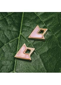 Holzkern Earrings Women Rose Gold and Pink Nacre