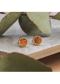 Holzkern Earrings Damer Guld og Marmortr&aelig;