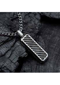 Holzkern Necklaces Men Silver and Gray marble