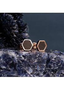 Holzkern Earrings Women Rose Gold and Leadwood