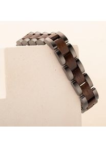 Holzkern Men's Bracelet Triad, Grey & Walnut Wood, Perfect Gift Idea for Men