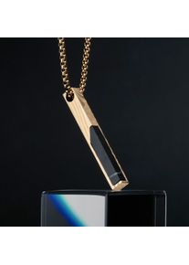 Holzkern Necklaces Men Damast und Schwarzer Marmor