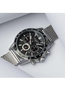 Elegant Men's Watch, Black Maple wood Dial and Silver Stainless Steel