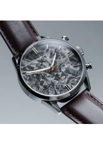 Holzkern; Wood Watch Gifted (Gray marble/Dark brown), Men, Natural wood