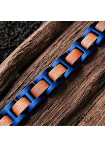 Holzkern bracelet for men and women Acoustic (Marblewood/Blue) made of natural wood, size adjustable