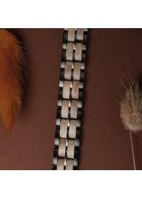 Holzkern bracelet for men and women Kanon (Grey Maple/Black) made of natural wood, size adjustable