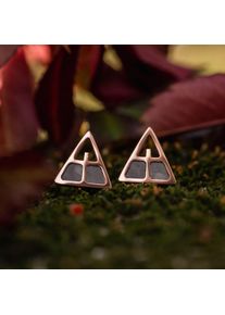 Holzkern Earrings Women Rose Gold and Gray Marble