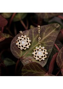 Holzkern Earrings Women Gold and Moonstone