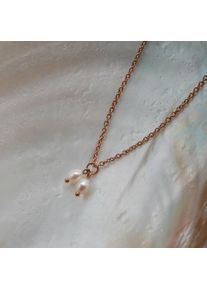 Holzkern Necklaces Women Rose gold and Pearl