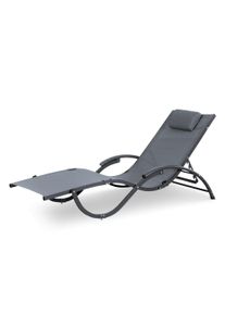 Leco Sonnenliege - 178x64x43cm - anthrazit - Aluminium / Schaumstoff