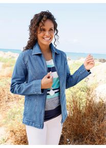 Damen Jeansjacke in Twill-Qualit&auml;t in blue-bleached ,Gr&ouml;&szlig;e 36, WITT, 99% Baumwolle, 1% Elasthan