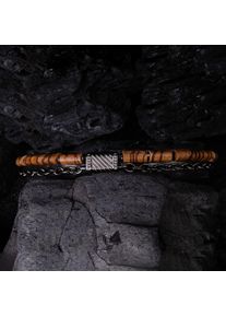 Holzkern Bracelets Men Dunkelgrau und Zebrano