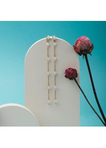 Holzkern Earrings Femme Or mat et Perle