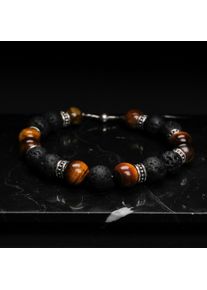Holzkern Bracelets Men Lava und Tigerauge