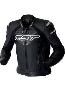 RST Tractech Evo D3O, casaco de couro perfurado , cor: Preto/Branco , tamanho: S