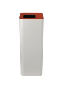Afvalbak voor kringloopmateriaal Pure, inhoud 60 l, wit / rood