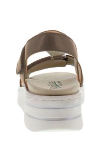 Reflexan Dames Sandaal met klittenbandsluiting in beige ,maat 40, Witt, 100% Leer