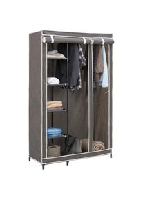 CARRYHOME Stoffschrank, Grau, Metall, Kunststoff, Textil, 4 F&auml;cher, 110x178x46 cm, Schlafzimmer, Kleiderschr&auml;nke, Stoffschrank