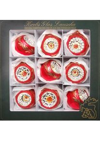 Krebs Glas Lauscha Weihnachtsbaumkugel &raquo;Reflexstyle, Weihnachtsdeko rot, Christbaumschmuck&laquo; hochwertige Christbaumkugeln aus Glas, mundgeblasen, rot