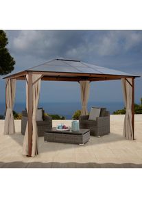 Konifera Pavillon &raquo;"Holzoptik", Gestell aus Aluminium, Dach aus Polycarbonat&laquo; BxT: 300x365 cm, Aluminiumgestell