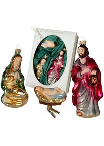 Krebs Glas Lauscha Christbaumschmuck &raquo;Die Heilige Familie, Weihnachtsdeko, Christbaumschmuck&laquo; mundgeblasen