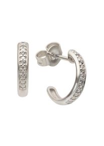 Firetti Paar Creolen &raquo;Schmuck Geschenk Gold 333 Eternity&laquo; mit Brillant - Krappenfassung wei&szlig;, Gr&ouml;&szlig;e 9,5 mm