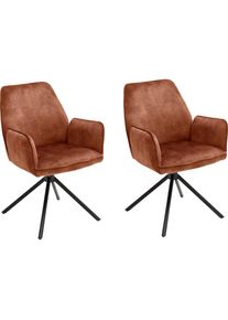 MCA furniture Esszimmerstuhl &raquo;Ottawa mit Armlehne&laquo; (Set) 2 Stk.Vintage Veloursoptik mit Keder, Stuhl belastbar bis 120 Kg