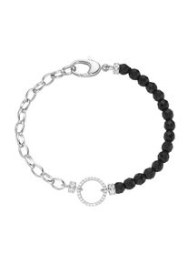 Giorgio Martello MILANO Armband &raquo;Armband mit schwarzen Achat-Kugeln und Zirkonia, Silber 925&laquo;