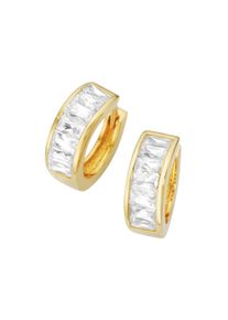 Giorgio Martello MILANO Paar Creolen &raquo;Klappcreolen mit wei&szlig;en Zirkonia, vergoldet, Silber 925&laquo;