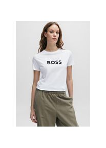 BOSS Orange T-Shirt &raquo;Elogo Premium Damenmode&laquo; mit BOSS-Schriftzug wei&szlig;, Gr&ouml;&szlig;e S (36)