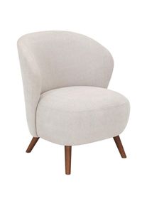 Mid.you Sessel, Creme, Textil, Eiche, massiv, 66x78x69 cm, Wohnzimmer, Sessel, Sonstige Sessel