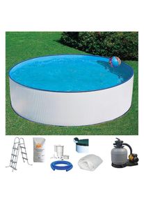 Konifera, Rundpool &raquo;USEDOM 3&laquo; H&ouml;he 90 cm, in versch. Gr&ouml;&szlig;en erh&auml;ltlich, wei&szlig;, &Oslash;/B/H/L: 350 cm x Breite x H&ouml;he 90 cm x L&auml;nge, wei&szlig;