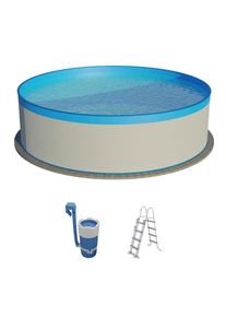 summer fun, Rundpool 3-tlg., &Oslash;xH: 350x90 cm, wei&szlig;, &Oslash;/B/H/L: 350 cm x Breite x H&ouml;he 90 cm x L&auml;nge, wei&szlig;