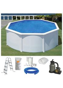 Konifera, Rundpool &raquo;MALAGA 3&laquo; H&ouml;he: 120 cm, stabile Konstruktion durch breiten Handlauf, wei&szlig;, &Oslash;/B/H/L: 350 cm x Breite x H&ouml;he 120 cm x L&auml;nge, wei&szlig;