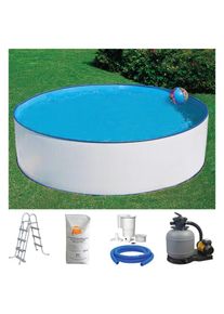 Konifera, Rundpool &raquo;USEDOM 2&laquo; H&ouml;he 90 cm, in versch. Gr&ouml;&szlig;en erh&auml;ltlich, wei&szlig;, &Oslash;/B/H/L: 450 cm x Breite x H&ouml;he 90 cm x L&auml;nge, wei&szlig;