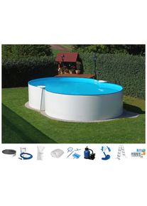 Konifera, Achtformpool &raquo;Monaco II&laquo; 10 tlg., BxLxH: 300x470x120 cm, wei&szlig;, &Oslash;/B/H/L: Breite 300 cm x H&ouml;he 120 cm x L&auml;nge 470 cm, wei&szlig;