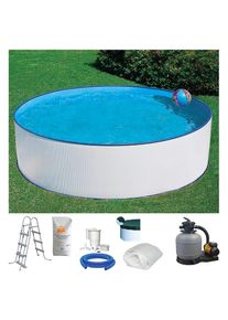 Konifera, Rundpool &raquo;USEDOM 4&laquo; H&ouml;he 90 cm, in versch. Gr&ouml;&szlig;en erh&auml;ltlich, wei&szlig;, &Oslash;/B/H/L: 350 cm x Breite x H&ouml;he 90 cm x L&auml;nge, wei&szlig;