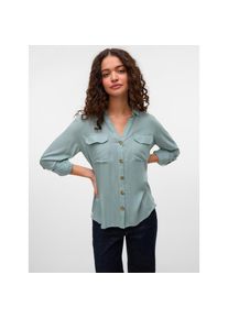 V&eacute;ro Moda Vero Moda, Damen, Hemdbluse &raquo;VMBUMPY L/S SHIRT NEW WVN GA NOOS&laquo; Viskose, regular fit, Gray Mist, M, Gray Mist, Bluse von Vero Moda