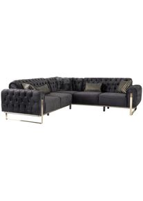 Livetastic Ecksofa , Schwarz , Textil , Uni , F&uuml;llung: Faserb&auml;llchen, Schaumstoffflocken,Faserb&auml;llchen, Schaumstoffflocken,Faserb&auml;llchen, Schaumstoffflocken , L-Form , 260x260 cm , Made in Turkey , Liegefunktion , Wohnzimmer, Sofas & Couches, Wohnlandschaften, Ecksofas