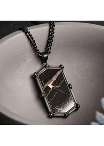 Holzkern Necklaces Men Antiksilber und Marmor