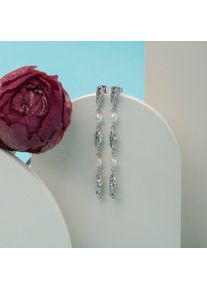 Holzkern Earrings Women Silver and Pearl
