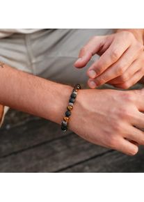 Holzkern Bracelets Men Lava und Tigerauge