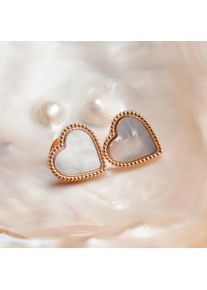 Holzkern Earrings Women Rose gold and Nacre