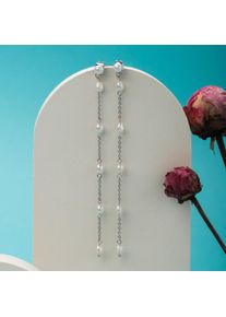 Holzkern Earrings Donna Argentato e Perla