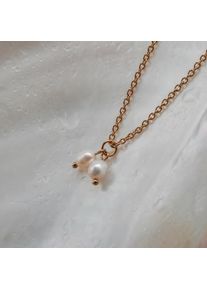 Holzkern Necklaces Women Gold and Pearl