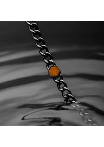 Holzkern Necklaces Men Dunkelgrau und Tigerauge