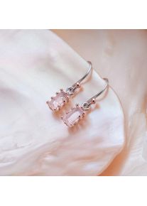 Holzkern Earrings Women Rosegold and Rose Quartz